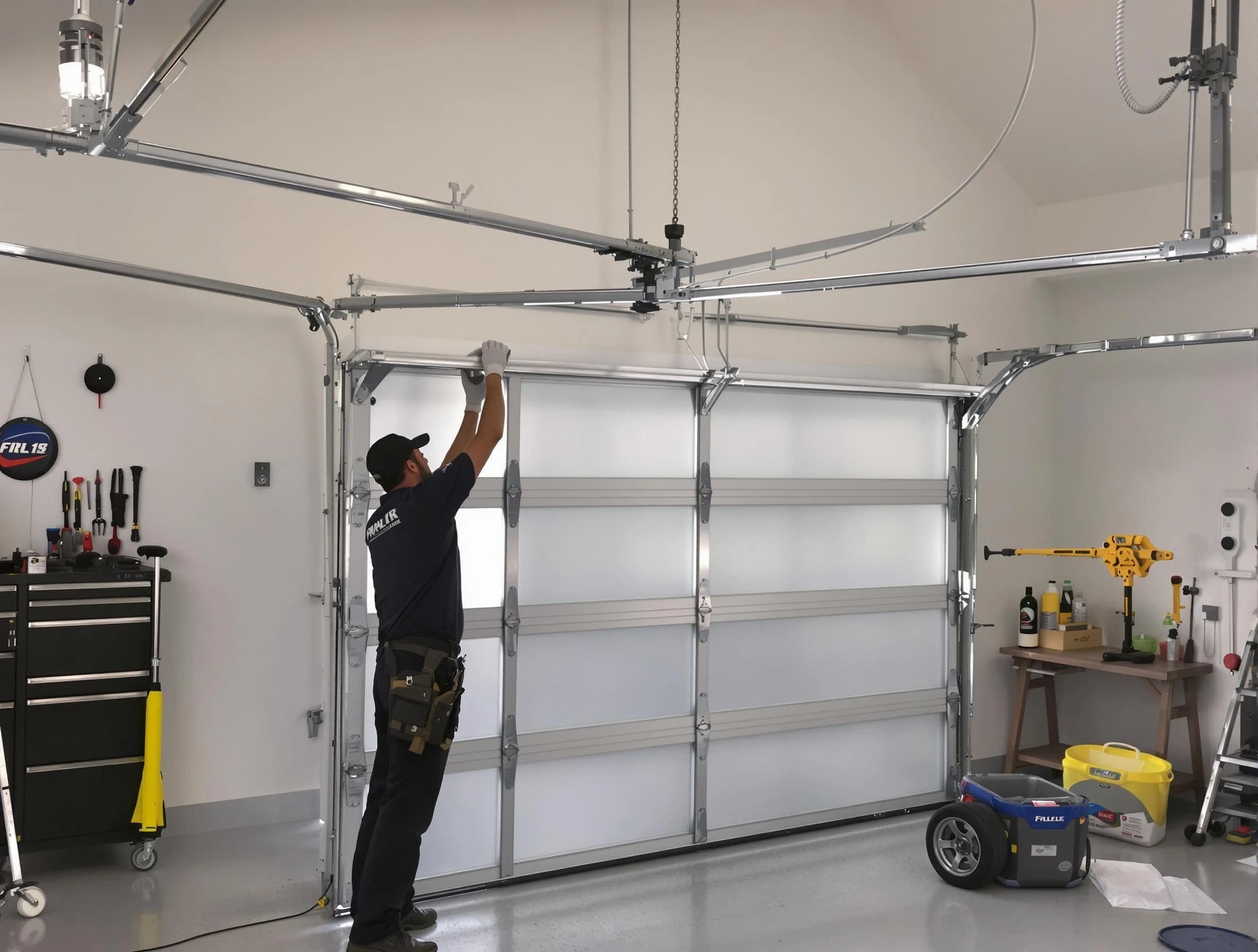 Dracut Garage Door Repair certified team performing precision garage door installation in Dracut