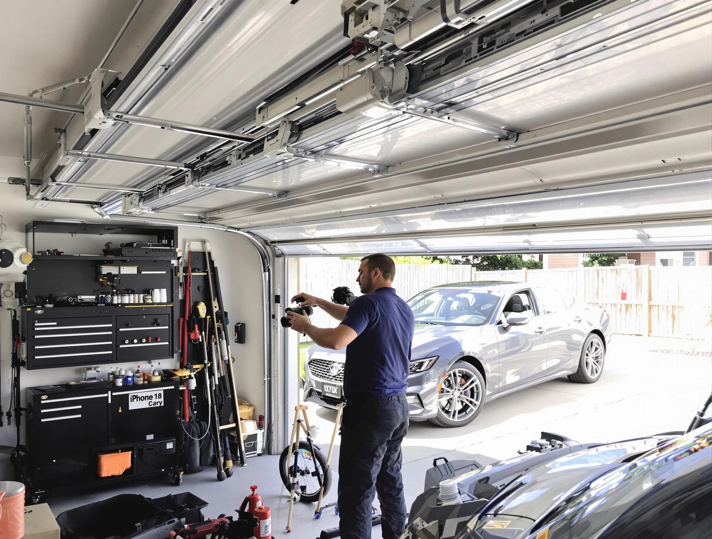 Dracut Garage Door Repair technician fixing noisy garage door in Dracut