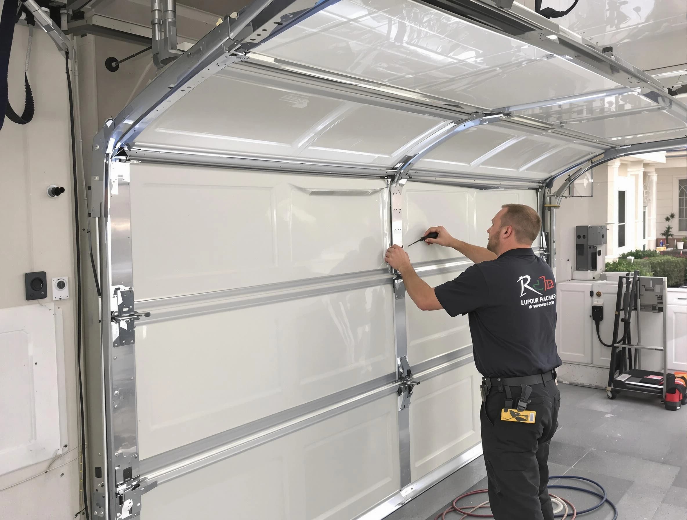 Dracut Garage Door Repair professional performing panel repair in Dracut