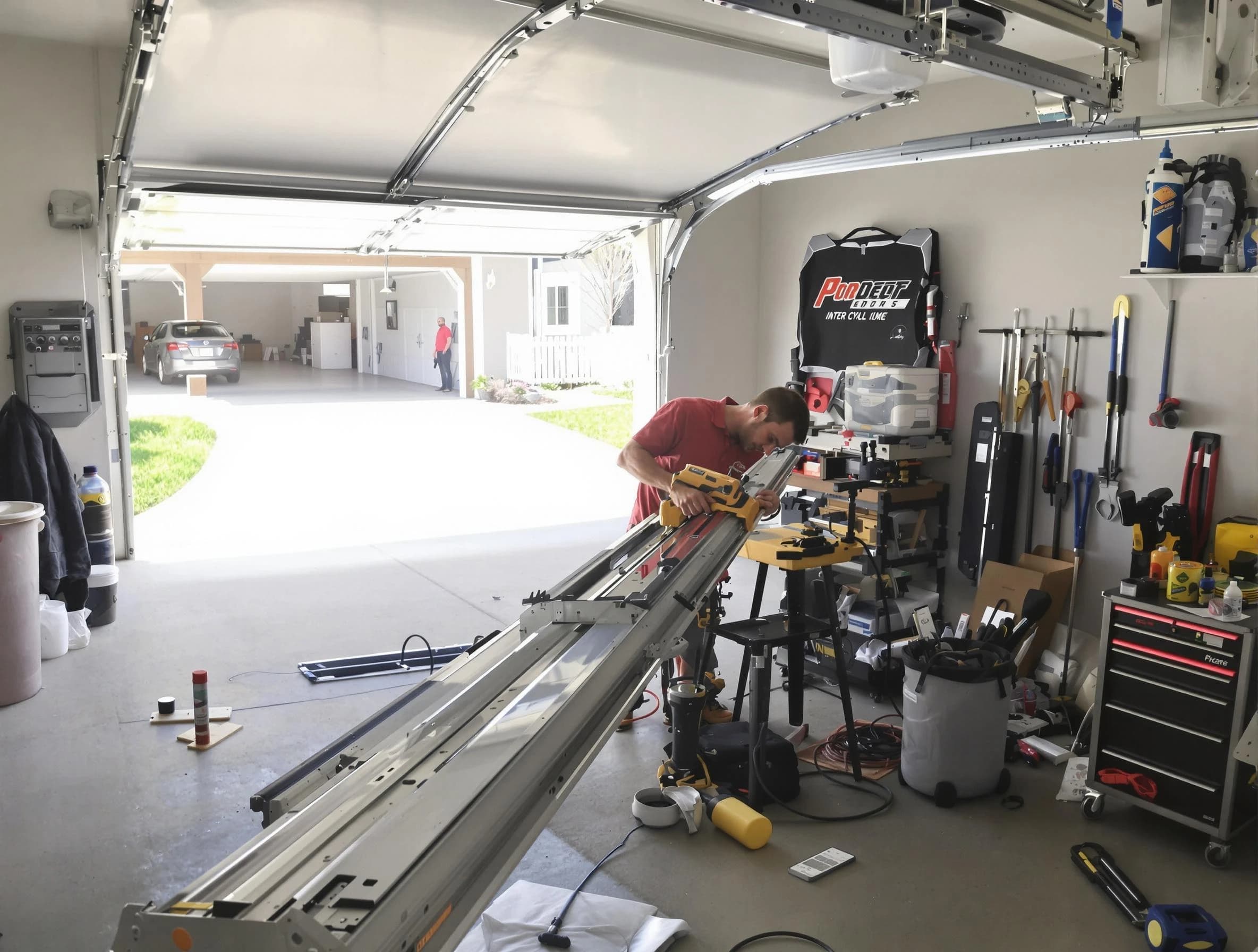 Dracut Garage Door Repair expert performing track repair in Dracut