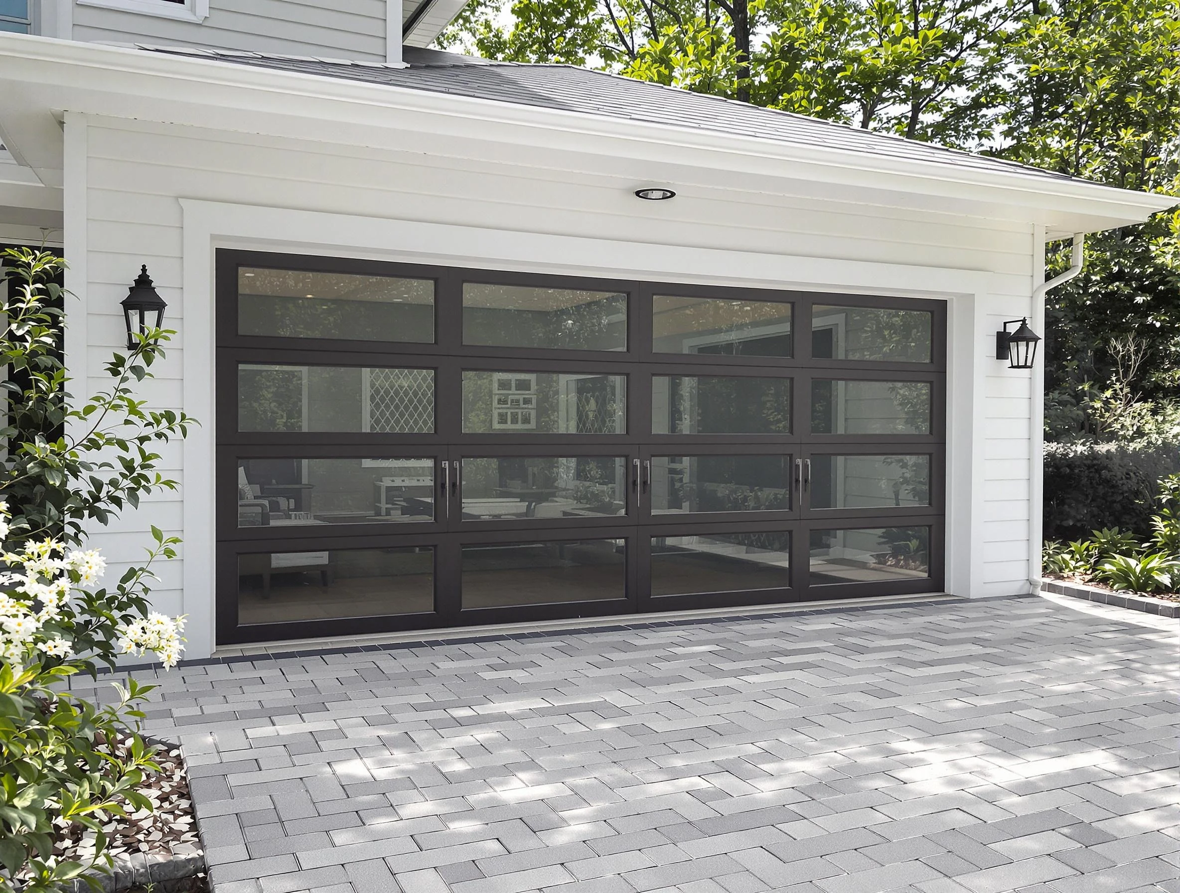 Dracut Garage Door Repair design specialist presenting custom garage door options to Dracut homeowner
