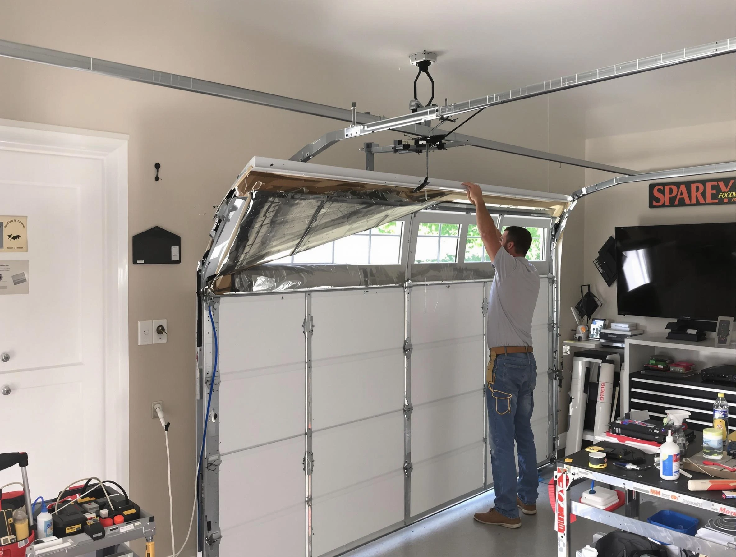 Garage door section replacement by Dracut Garage Door Repair in Dracut